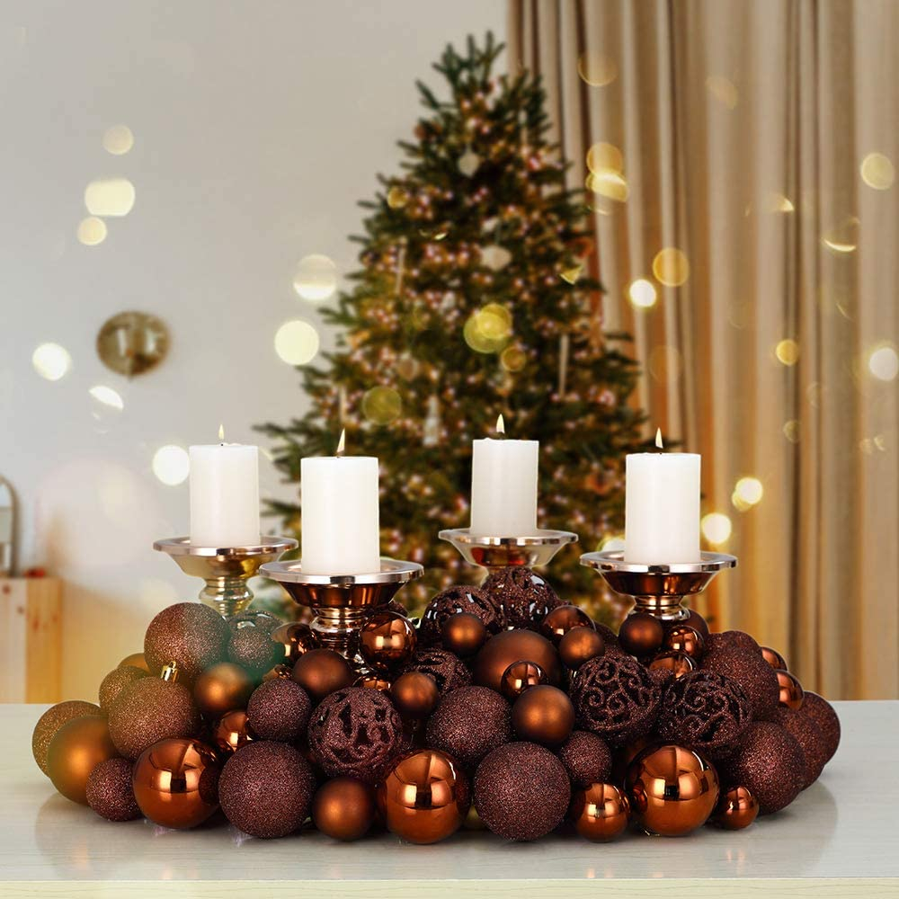 (100er Set) Christbaum Schmuck Weihnachtskugeln Deko Ornamente - Orange
