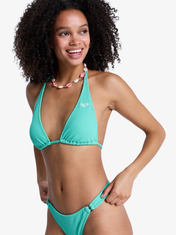 Roxy Sunshine Tiki Tri Haut de bikini triangle Vert Femme