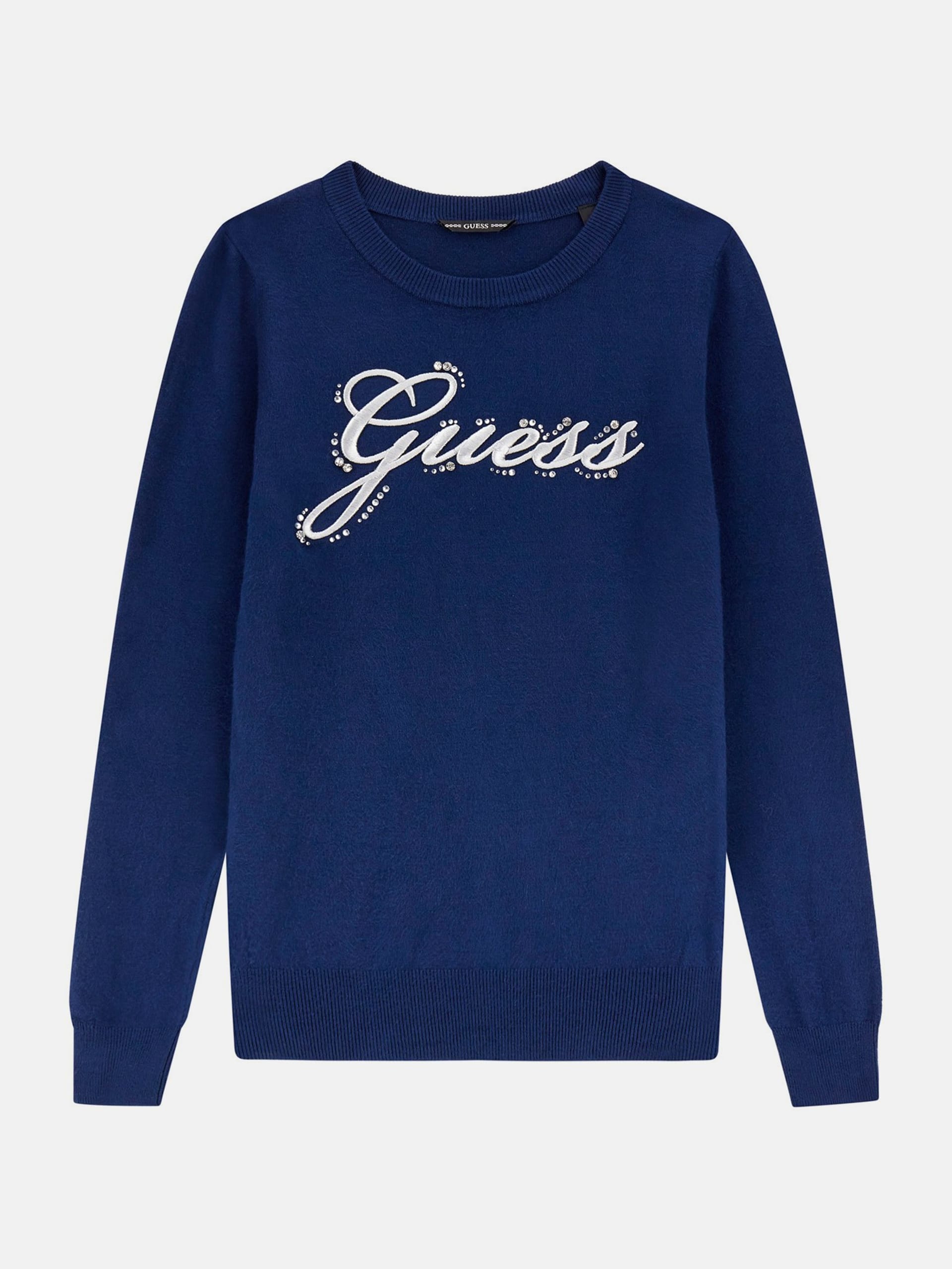 Suéter com logo cravejado de strass