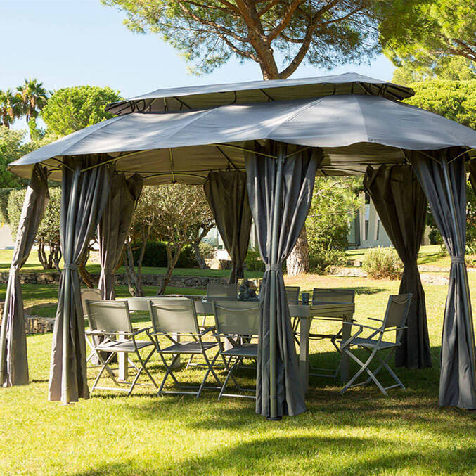 Rideaux pour tonnelle MALDIVES Ardoise