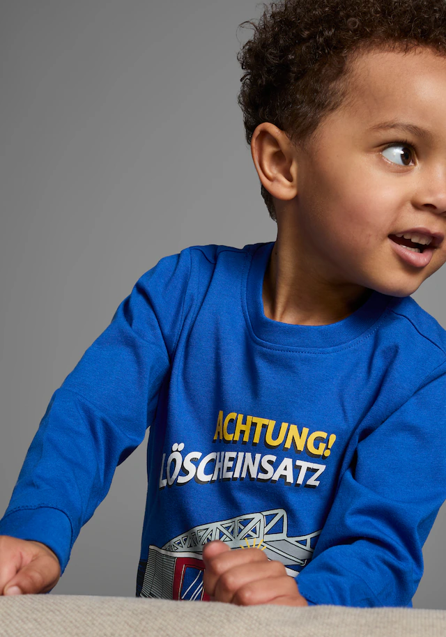 KIDSWORLD Langarmshirt »Mit Feuerwehr-Druck: ACHTUNG LÖSCHEINSATZ« Langarm,  Basic-Passform,  bedruckt,  Rundhalsausschnitt