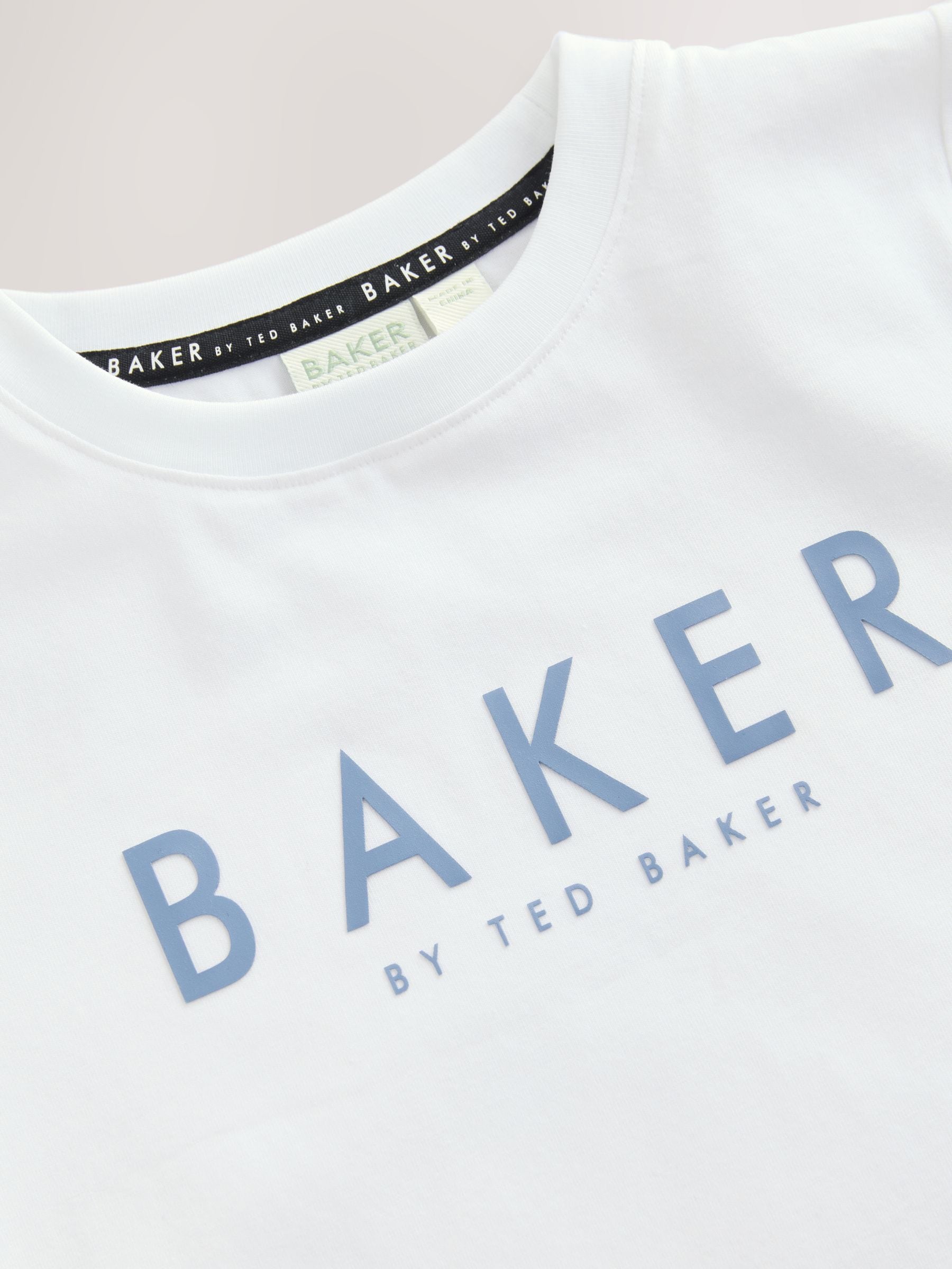 Blauw - Baker by Ted Baker 3 Piece Textured Jacket T-Shirt and Trousers Set