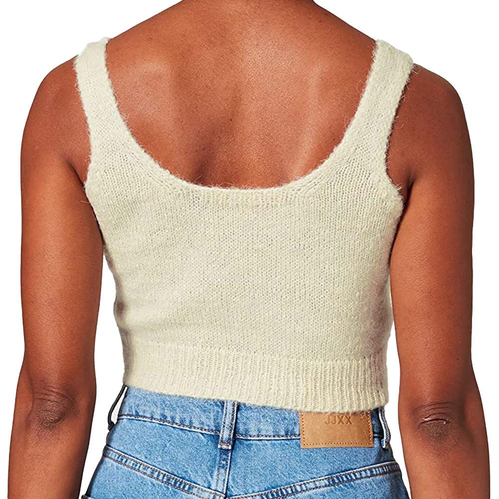 Pieces Top en maille Écru Femme Pieces Felipa