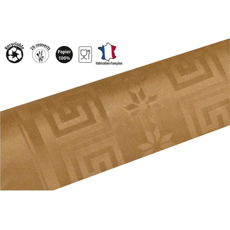 Nappe en rouleau papier damassé - 6x1,18m