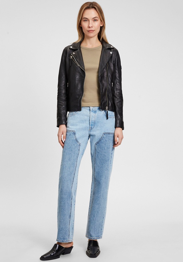 Mauritius Lederjacke »PGG W14 LEGV« im Biker-Style, asymetrischem Reissverschluss, Reverskragen
