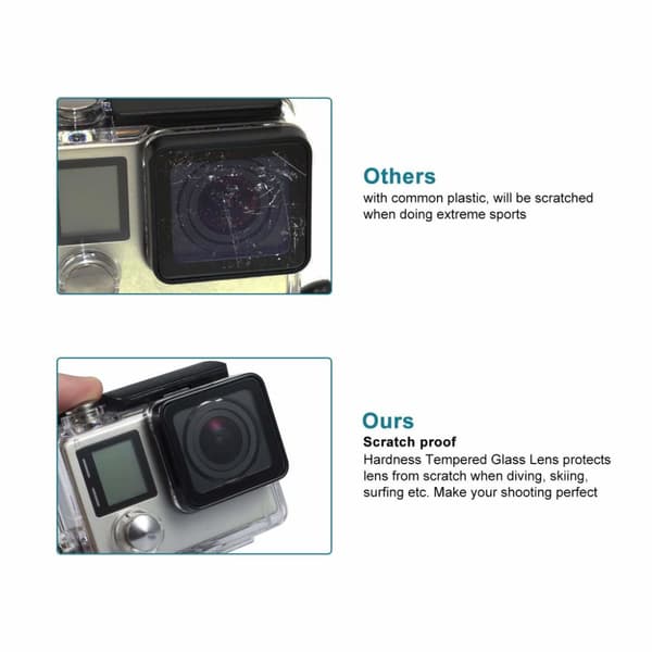 INF GoPro Hero 3/3+/4 vanntett deksel, gjennomsiktig