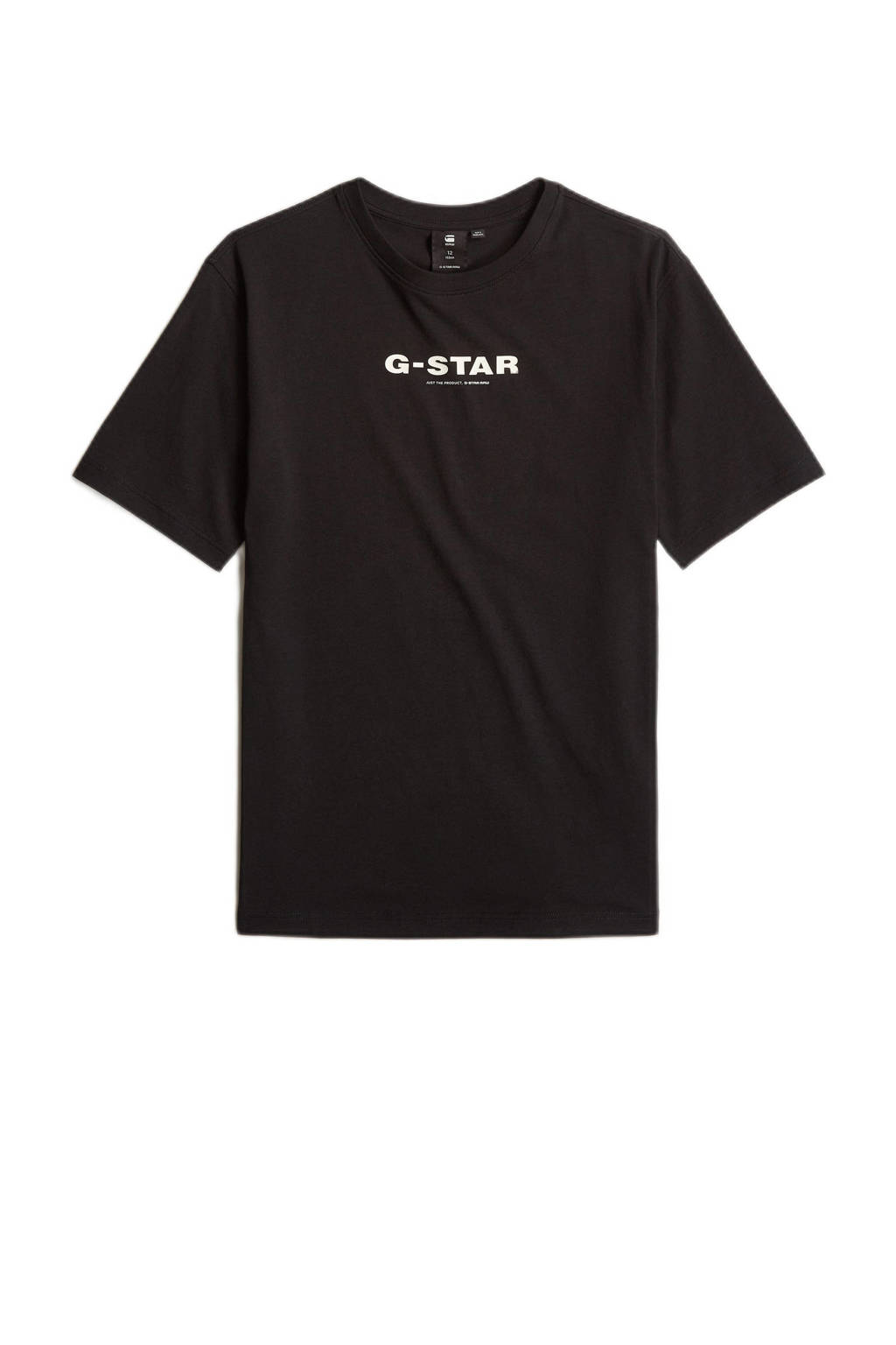 G-STAR T-shirt met logo zwart/wit