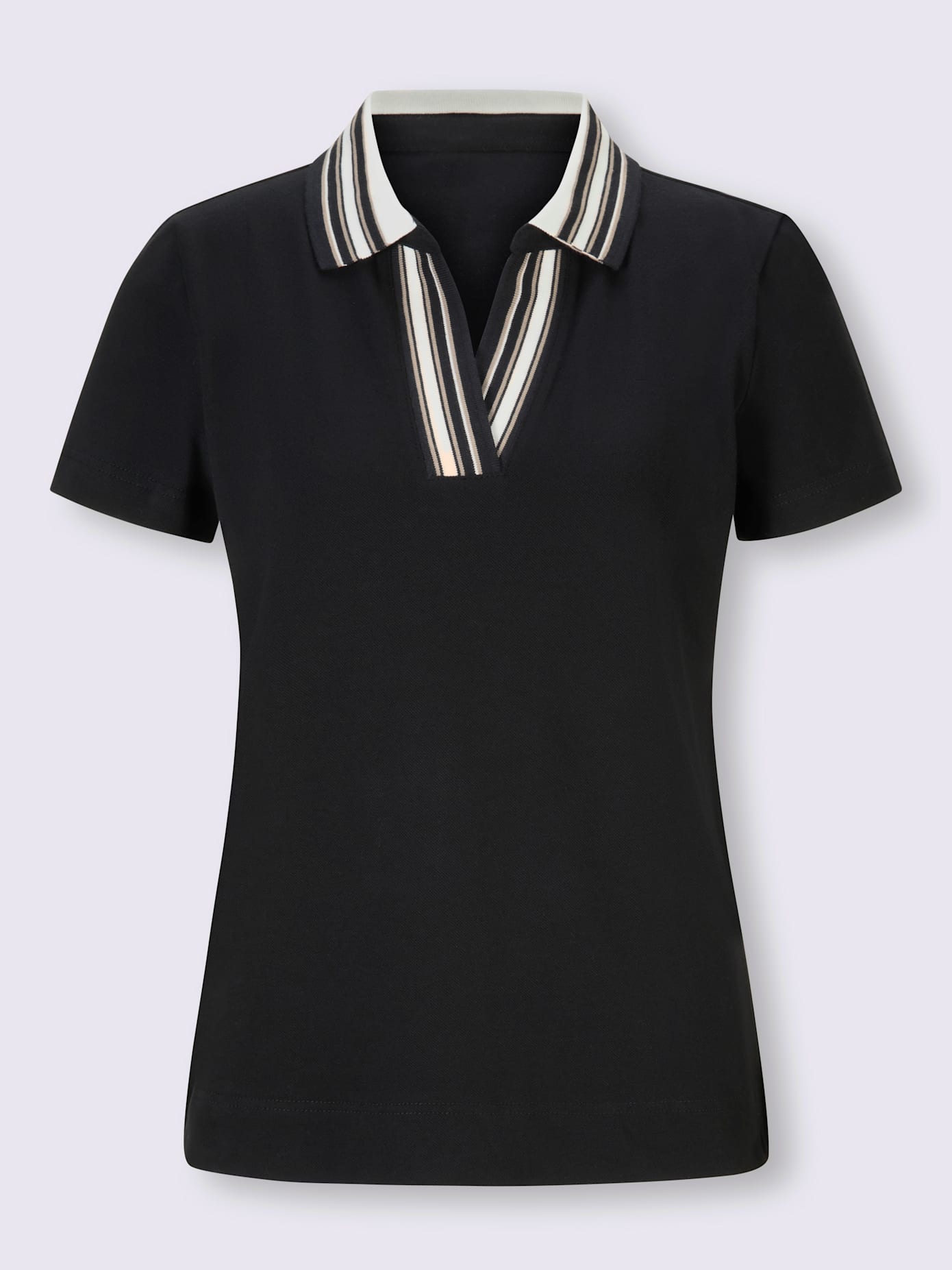 T-shirt col polo contrasté