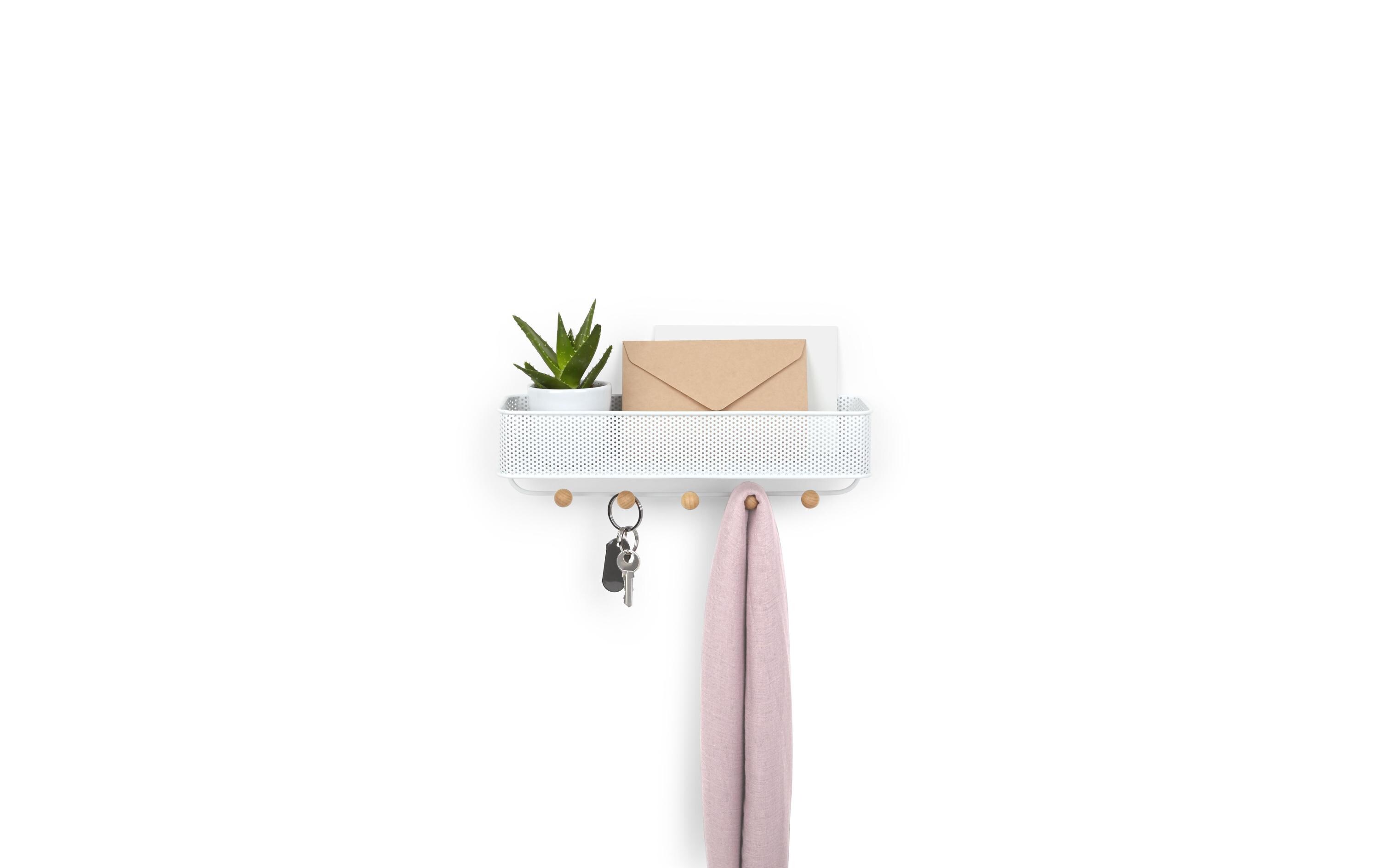 Wandgarderobe Estique WeissLeiste aus Stahl