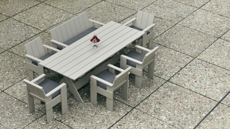 Hay Zitkussen voor Crate Dining eetbank Sky grey