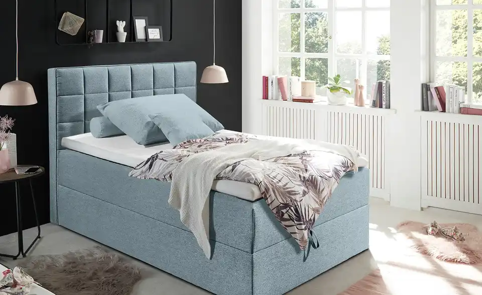Polsterbett Alaska 2 Hellblau 120 cm