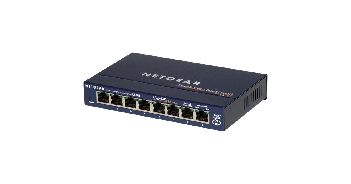 NetgearGS108GE, 3 pack switch  (Blauw, Retail)