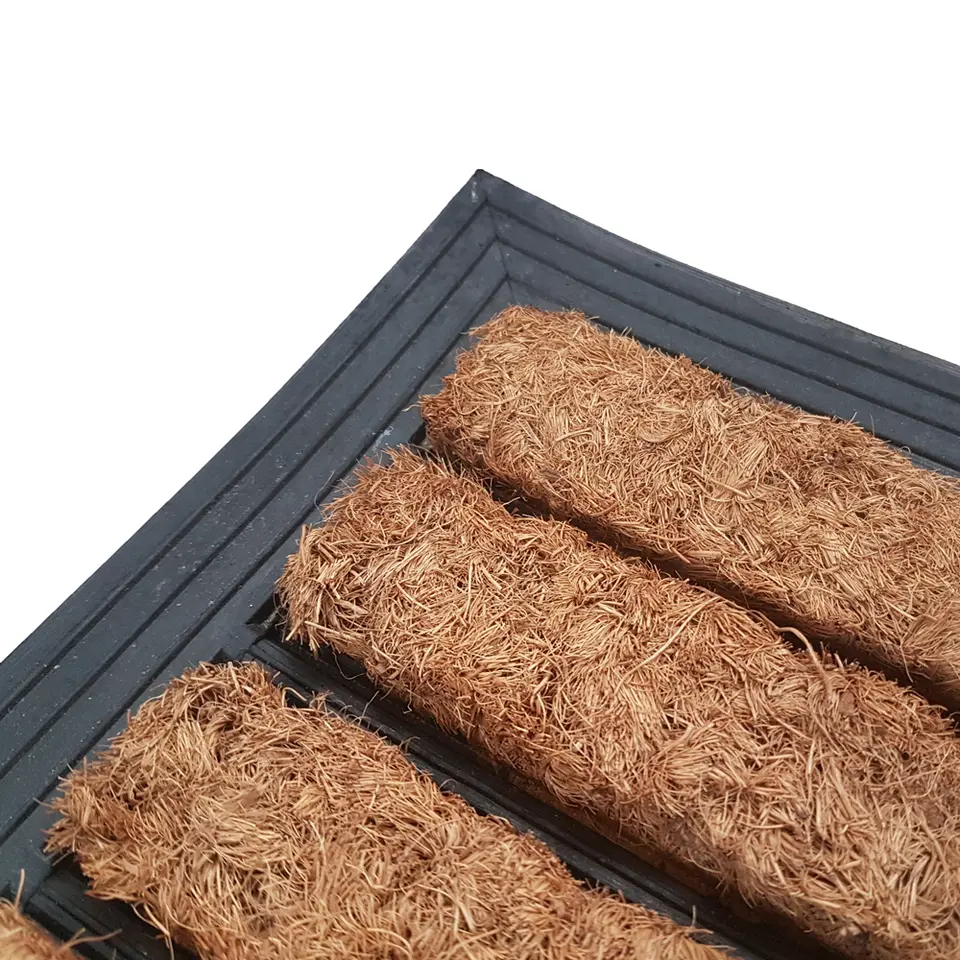 Deurmat rubber/kokos 40x70 cm - Streep