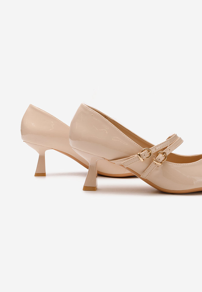Chaussures stiletto à petit talon beige Mimi