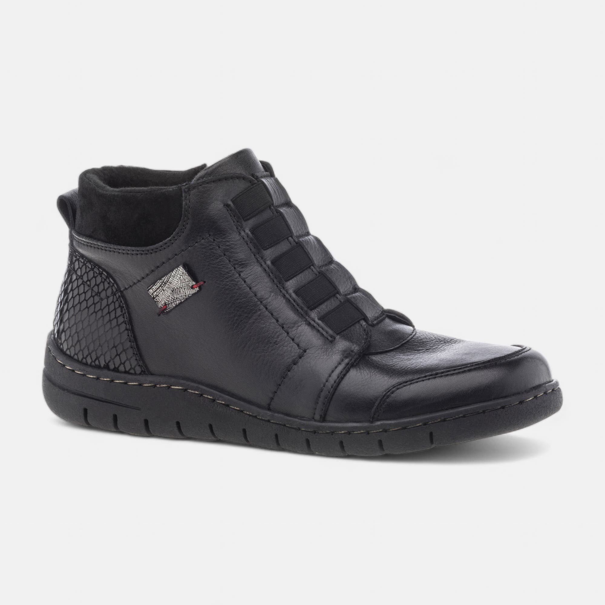 Boots Femme en cuir noir