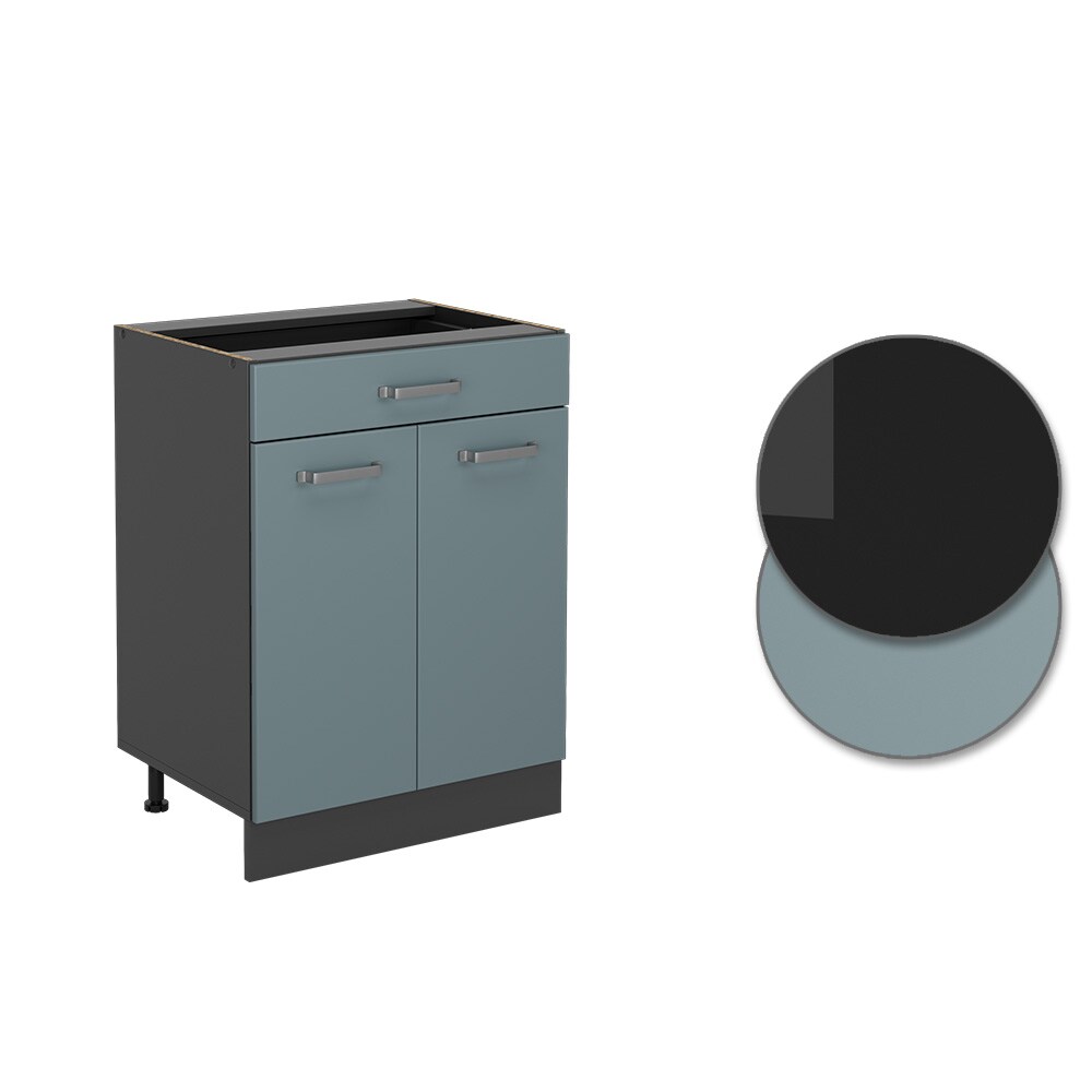 Vicco Schubunterschrank Küchenschrank R-Line Solid Anthrazit Blau Grau 60 cm modern