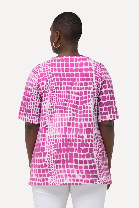 T-Shirt, Pima Cotton, Ziersteine, Rundhals, Halbarm