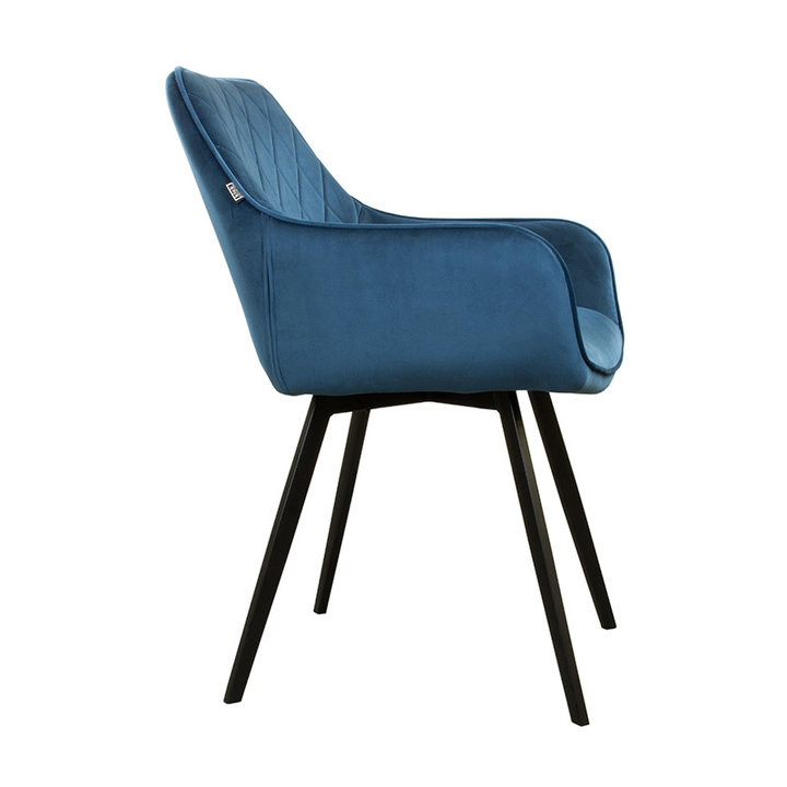 Velvet eetkamerstoel - Karl Donkerblauw