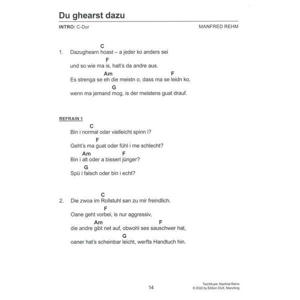 Edition Dux Songs für alle Akkorde