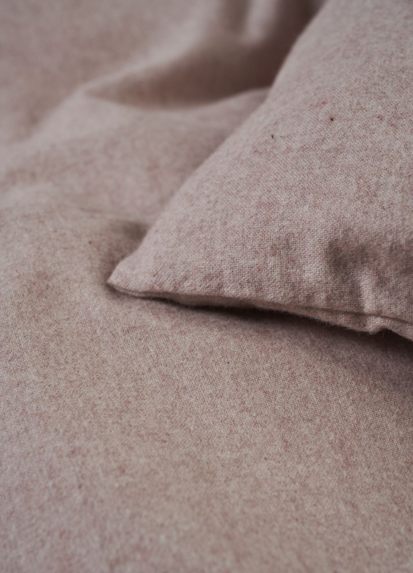 Garnfarget flanell sengesett rosa - 200x220 cm