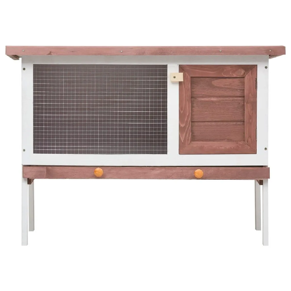 Helloshop26 Clapier extérieur 90 x 45 x 65 cm Marron