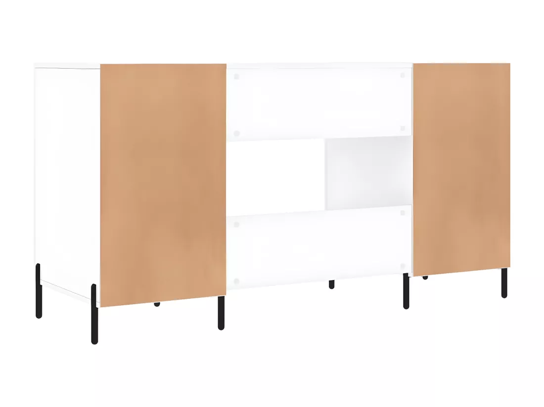 Bureau Blanc brillant 140x50x75 cm Bois d'ingénierie