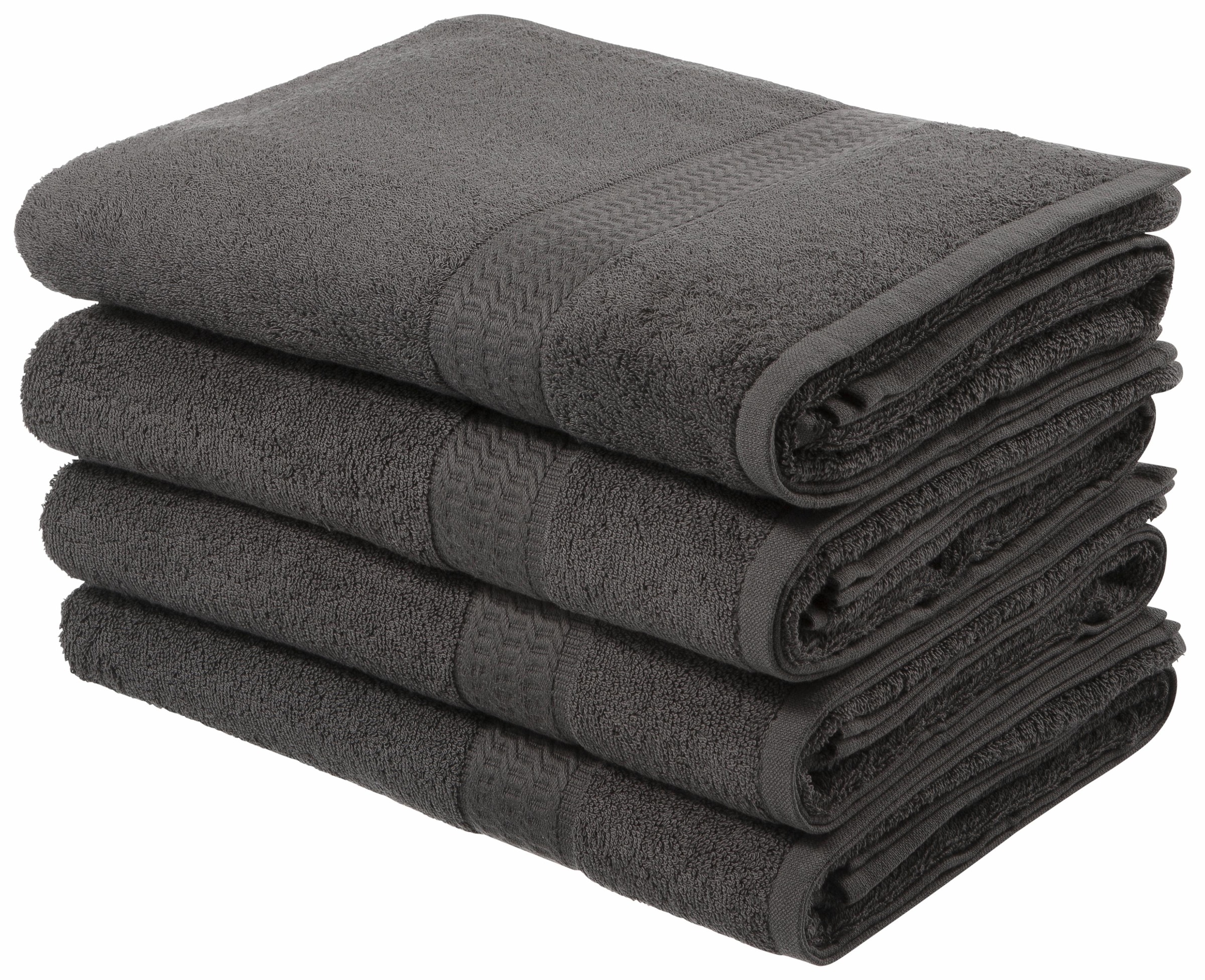 GOODproduct Duschtücher »Juna, als Set und Serie erhältlich, 4 Duschtücher, 70x140cm« Handtuch Set, 100% Baumwolle, mit Bordüre, Uni-Farben, weich