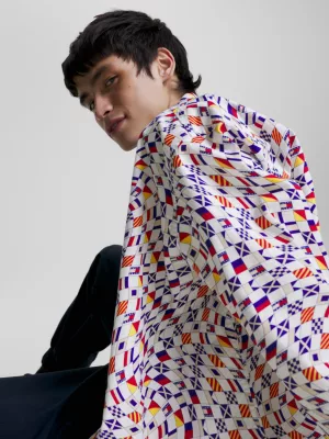 Camisa oversized com estampa de bandeira de arquivo