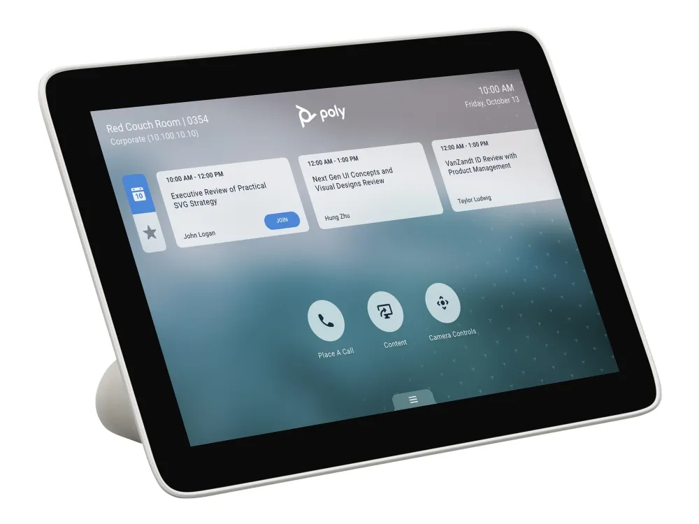 Poly TC8 - Berøringscontroller - Zoom Certified, Certified for Microsoft Teams - hvid