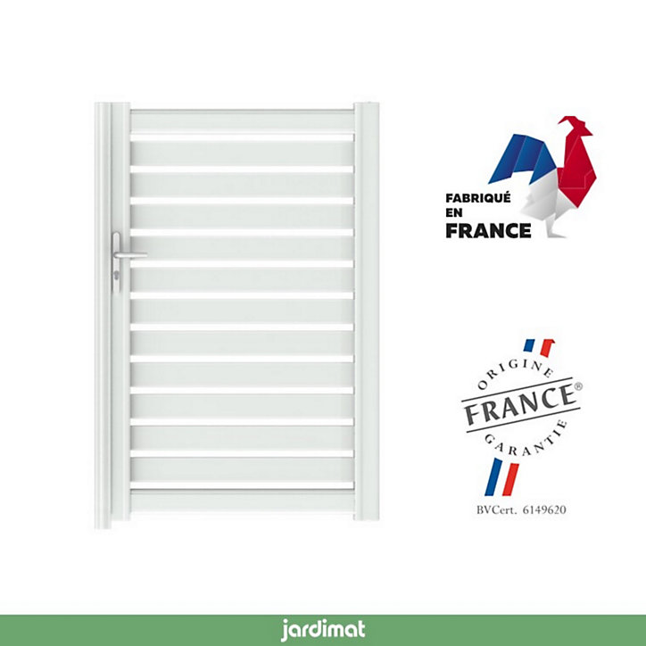 Portillon Jardimat battant aluminium Chamuse blanc - 100 x h.164 cm