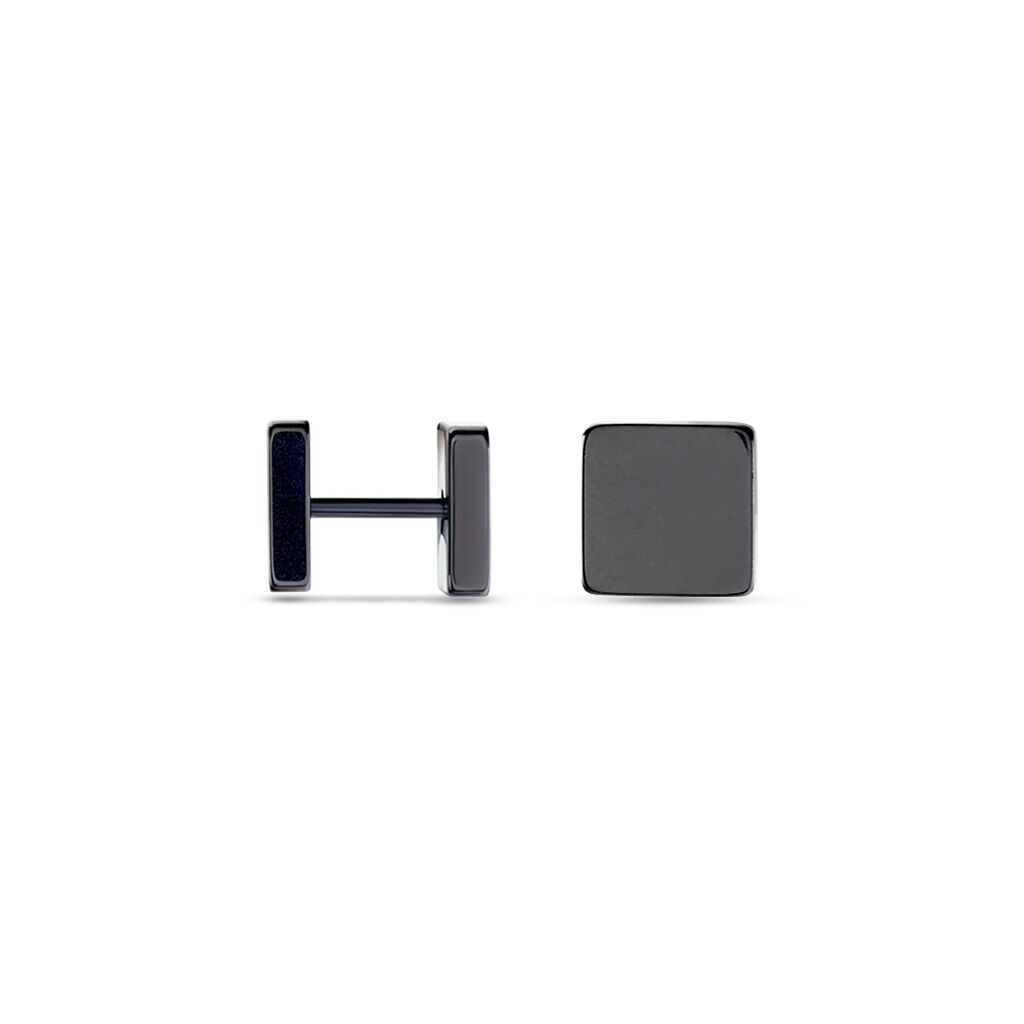 Boucle D'oreille Puce Unitaire Acier Noir Tuor