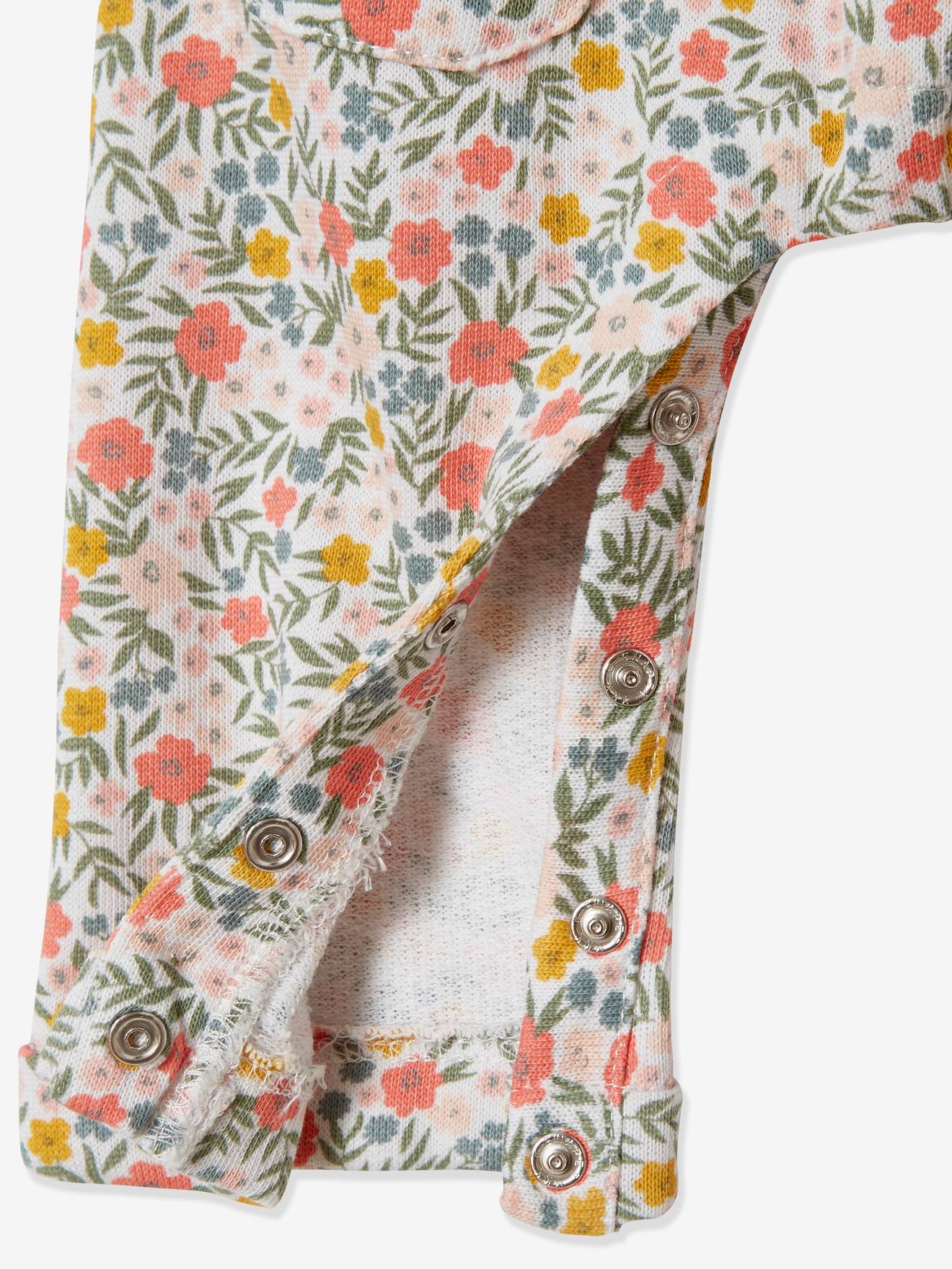 Conjunto de body e faixa de cabelo de pelúcia estampada verde-médio para bebê menina
