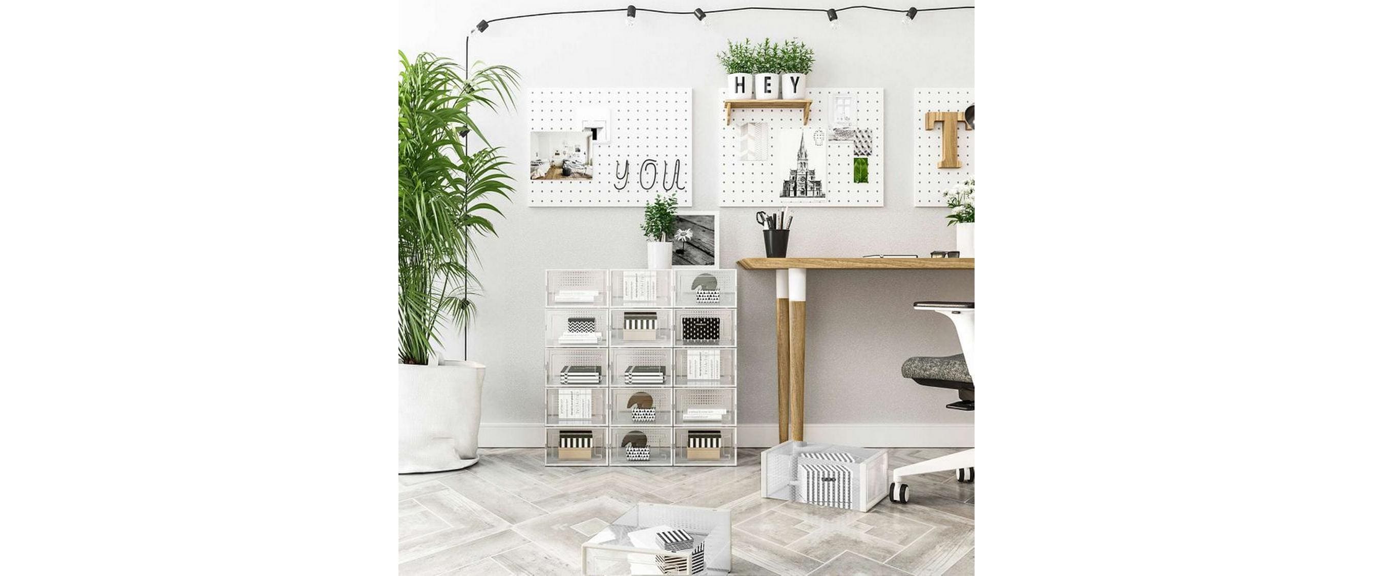 Schuhschrank stapelbar 18-er Set, TransparentSchuhboxen