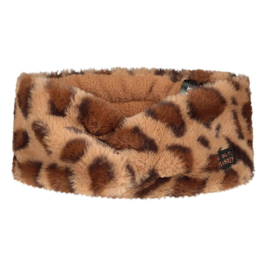 Me & My Monkey hoofdband + colsjaal met panterprint bruin