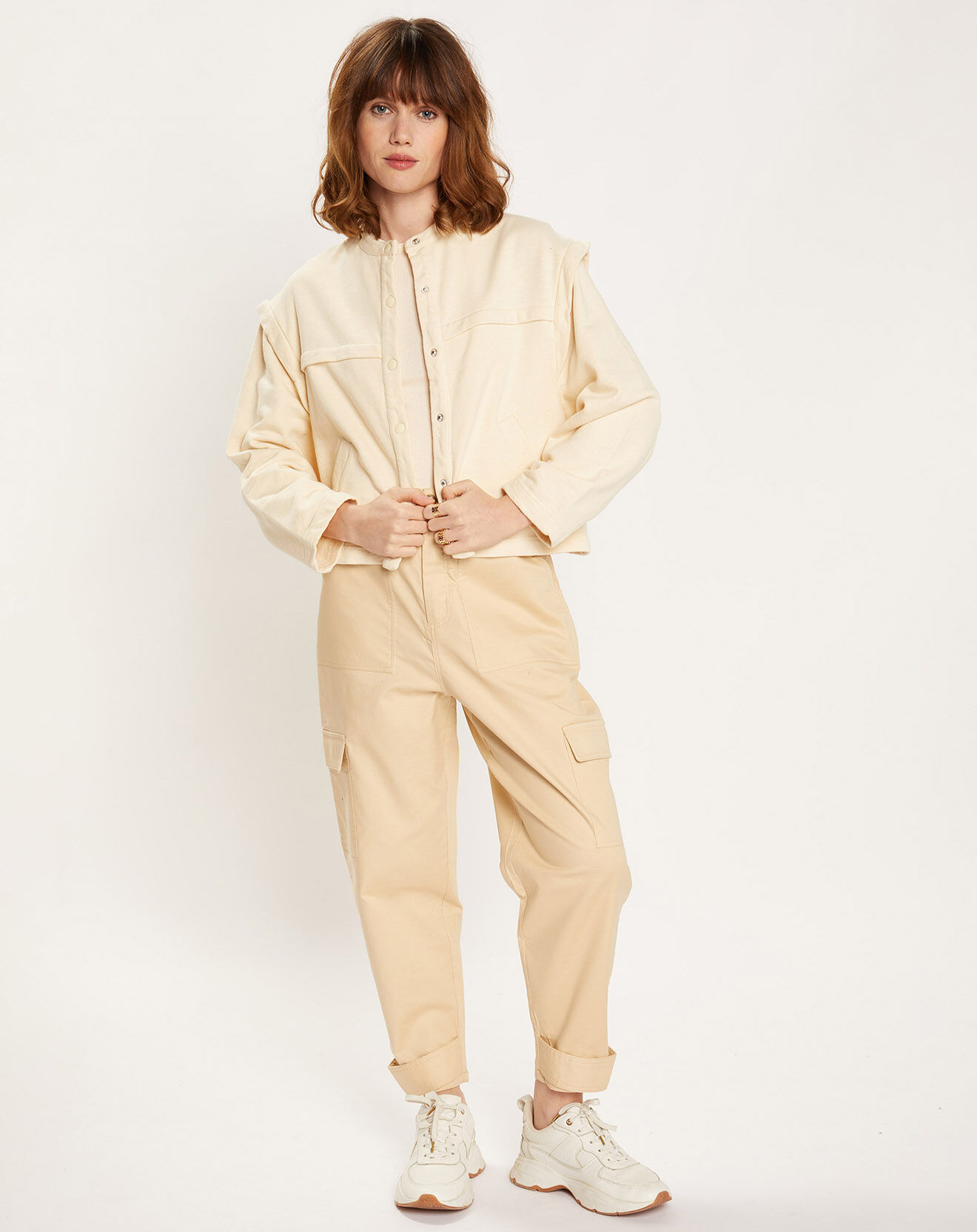 Galeries Lafayette Veste courte en Coton Léonor écrue