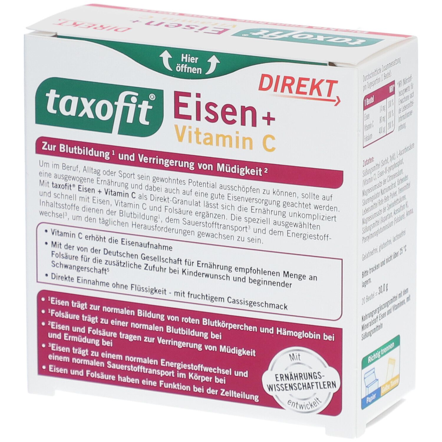 taxofit® Eisen + Vitamin C Direkt-Granulat
