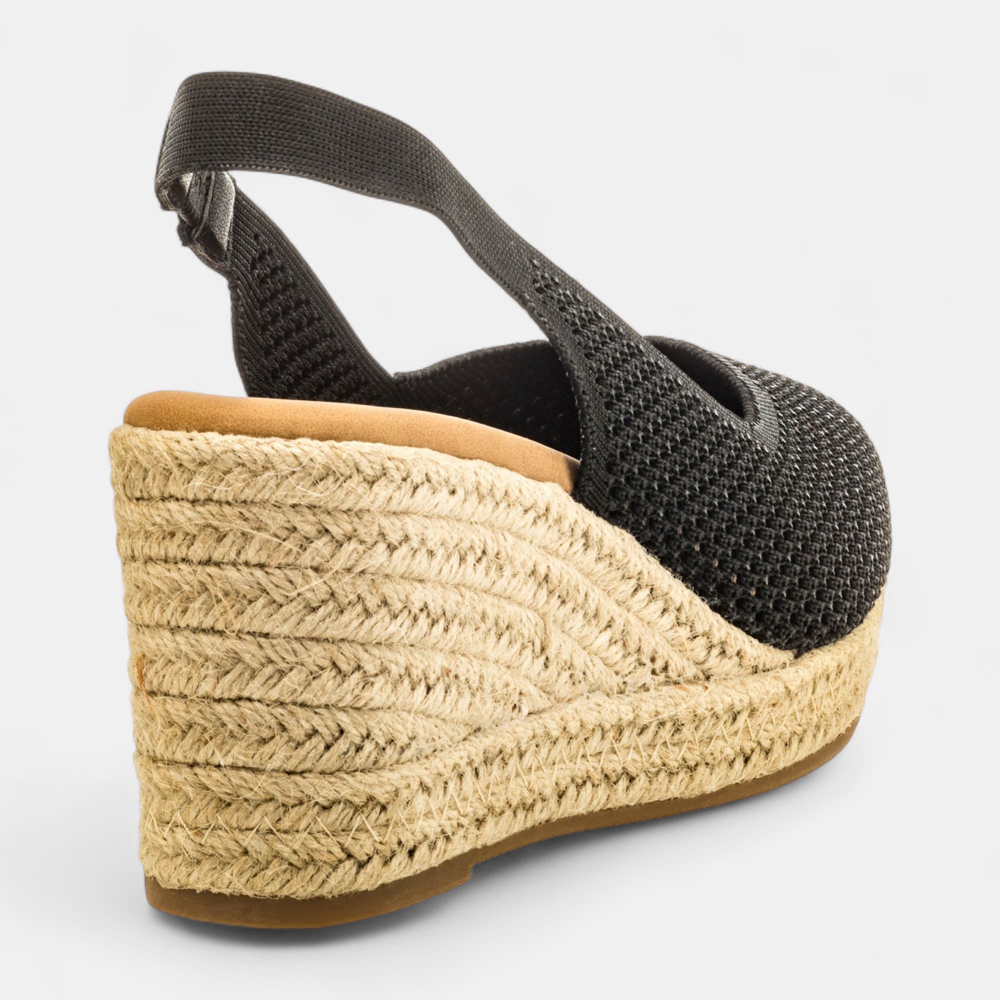 Espadrilles à talon compensé Femme noir