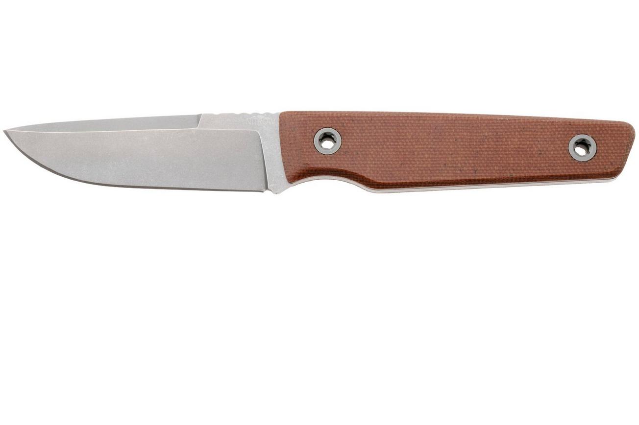 Big Idea Design USA Signal USA-SGN-NAT-NITROV, Stonewashed Nitro-V, Natural Micarta vaststaand mes