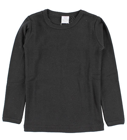 Smallstuff Pullover - Schwarz m. Lochmuster