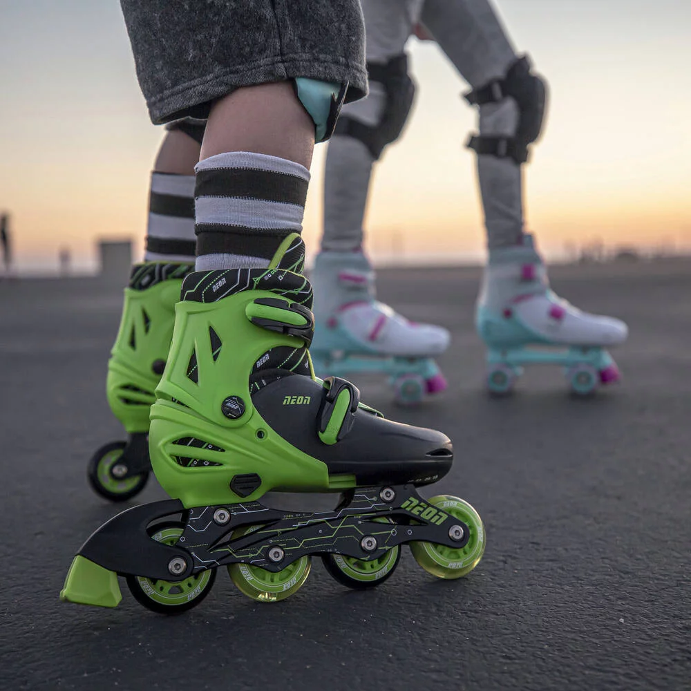 ROLLERS NEON COMBO SKATE VERT TAILLE M 34-37