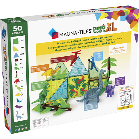 MAGNA-TILES dino XL magnetisk byggesæt 50 dele