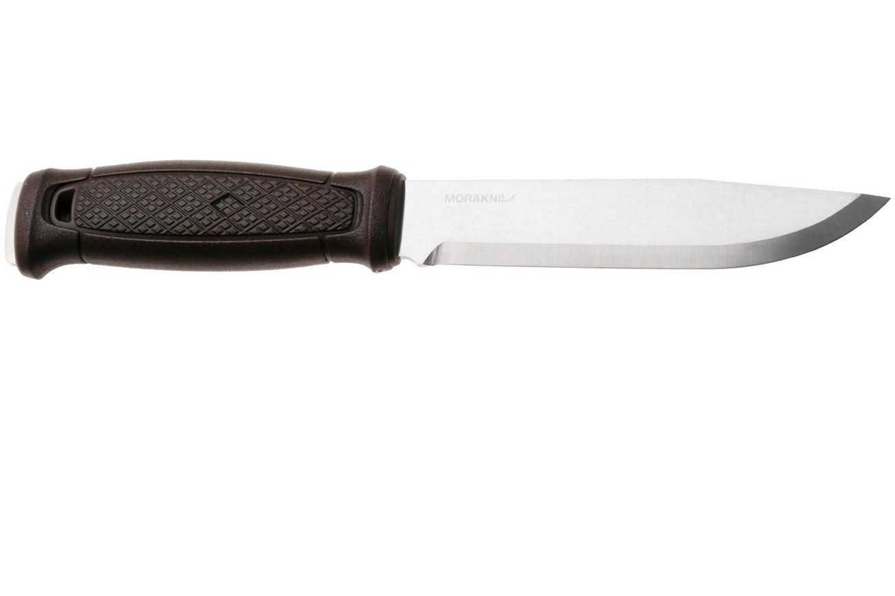 Morakniv Garberg Grand (S) 14641 Stainless Steel, Brown Polymer, bushcraftmes, leren foedraal