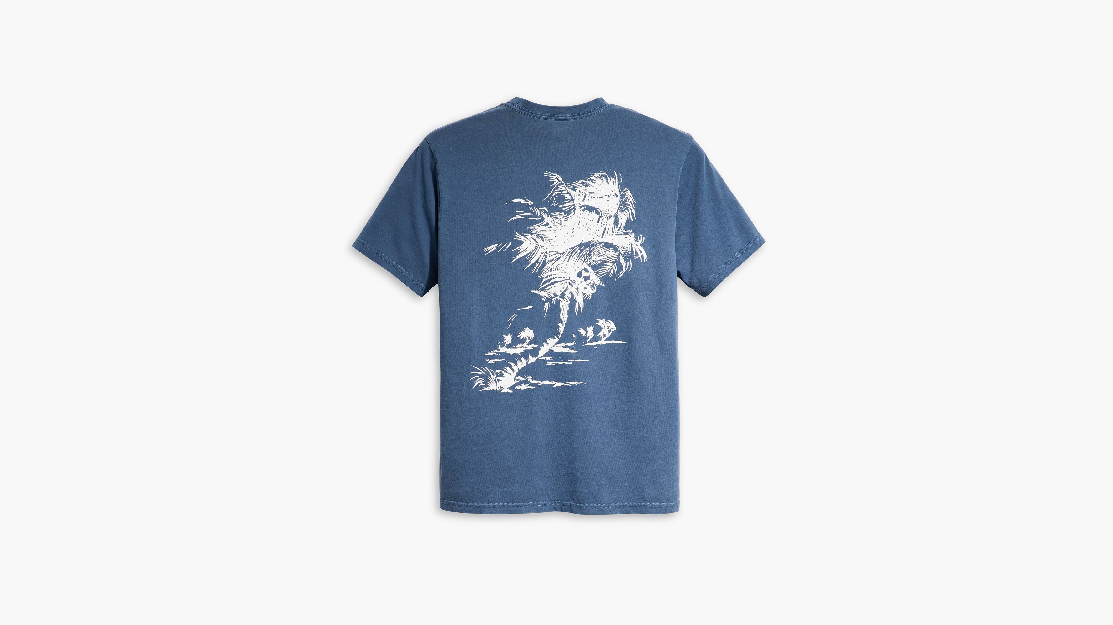 T-shirt graphique Relaxed - Brin Palm Tree Garment Dye Vintage Indigo - Bleu