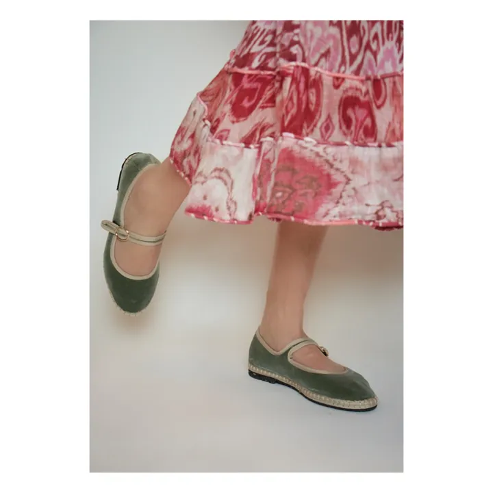 Flabelus Ballerines Slippers Uta Velours | Vert
