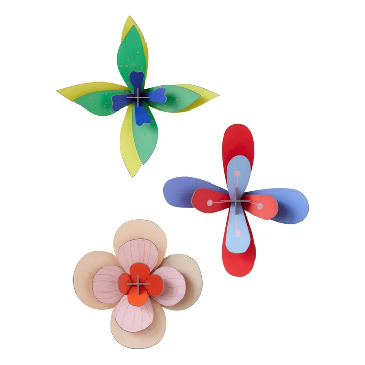 Studio Roof Décoration murale Fleur Lime - Set de 3