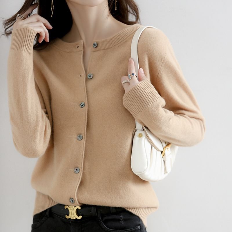 Weelop - Effen Cardigan met Ronde Hals