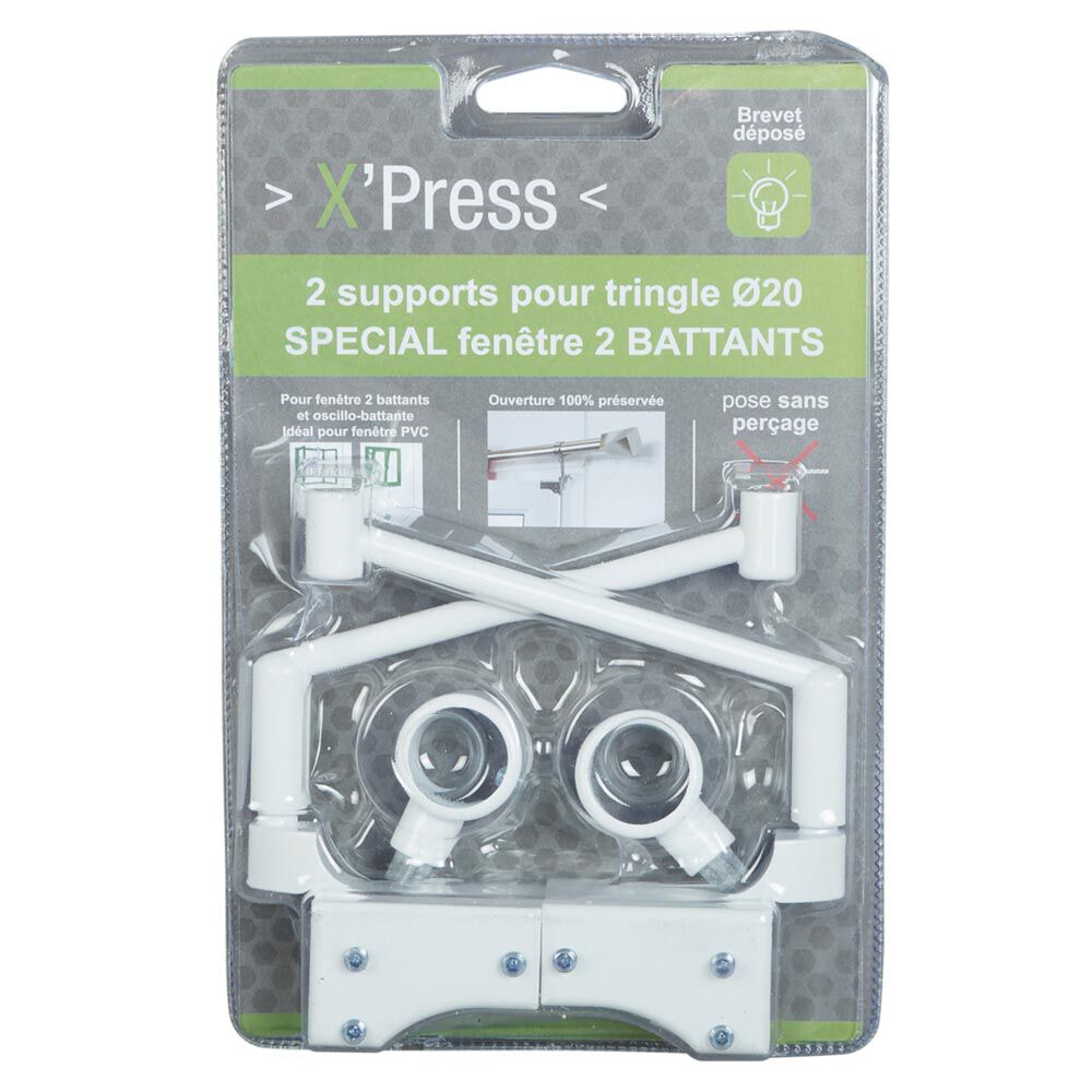Support tringle Spécial Fenêtre à 2 Battants Oscillo-battant blanc