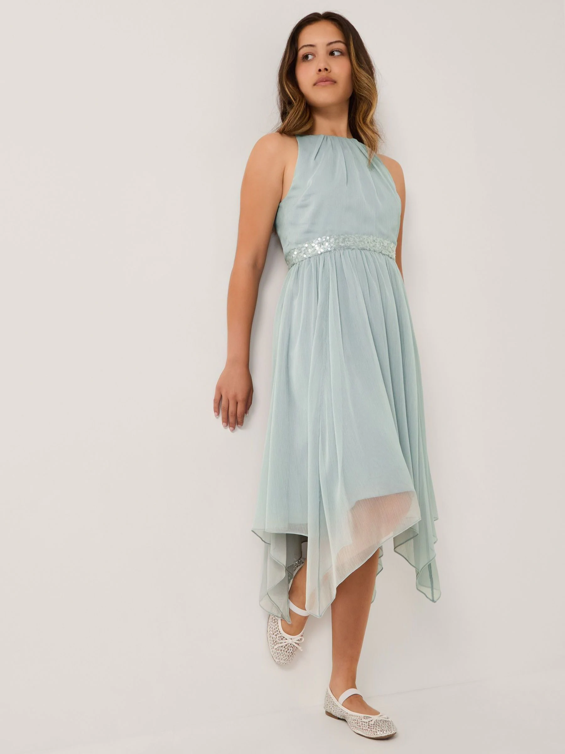 Groen - Monsoon Idaho Halter Chiffon Prom Dress