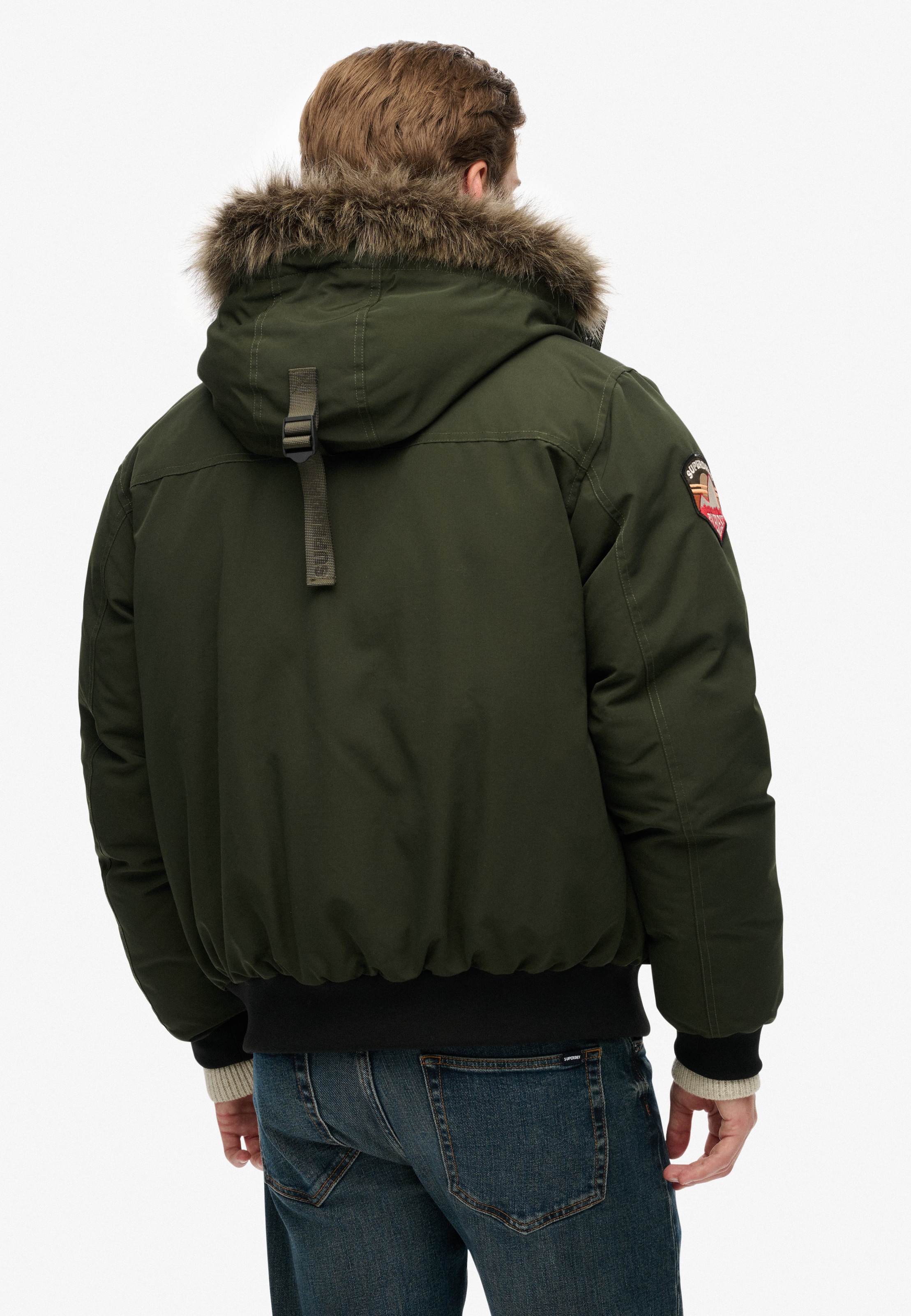 Superdry Steppjacke »EVEREST FAUX FUR BOMBER JACKET« mit Kapuze