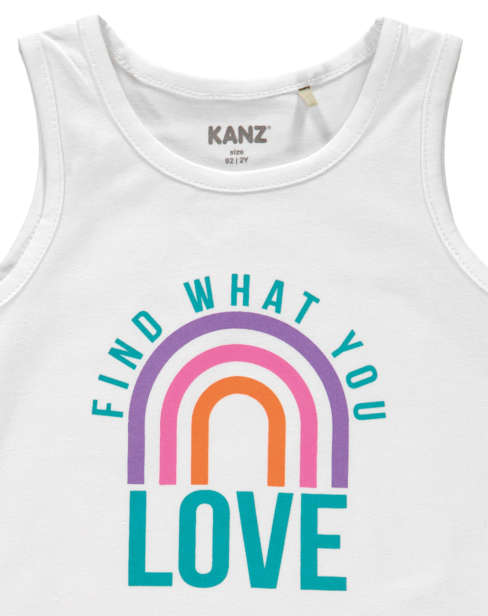 Top LOVE & HAPPINESS in bright white